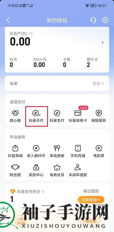 《抖音》月付额度查看方法