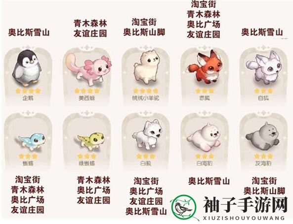 《奥比岛手游》宠物分布位置大全