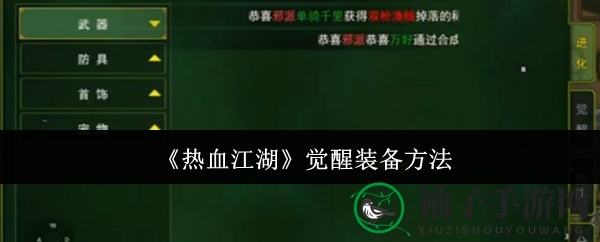 《热血江湖》觉醒装备方法