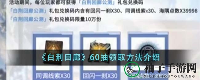 《白荆回廊》60抽攻略大揭秘：四大秘籍助你轻松解锁宝藏