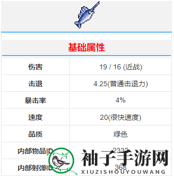 《泰拉瑞亚》剑鱼武器介绍