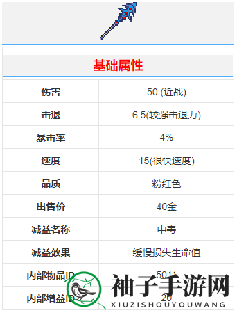 《泰拉瑞亚》蜻蛉切武器介绍