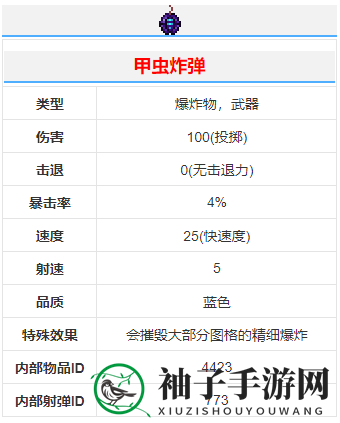 《泰拉瑞亚》甲虫炸弹武器介绍