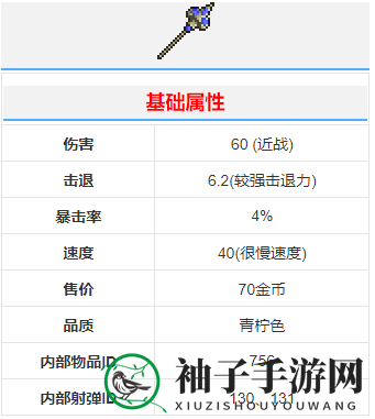 《泰拉瑞亚》蘑菇长矛武器详解