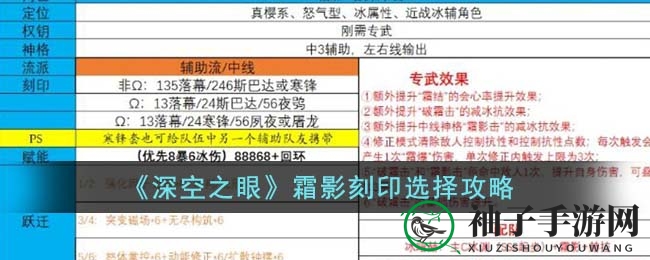 《深空之眼》霜影刻印选择攻略
